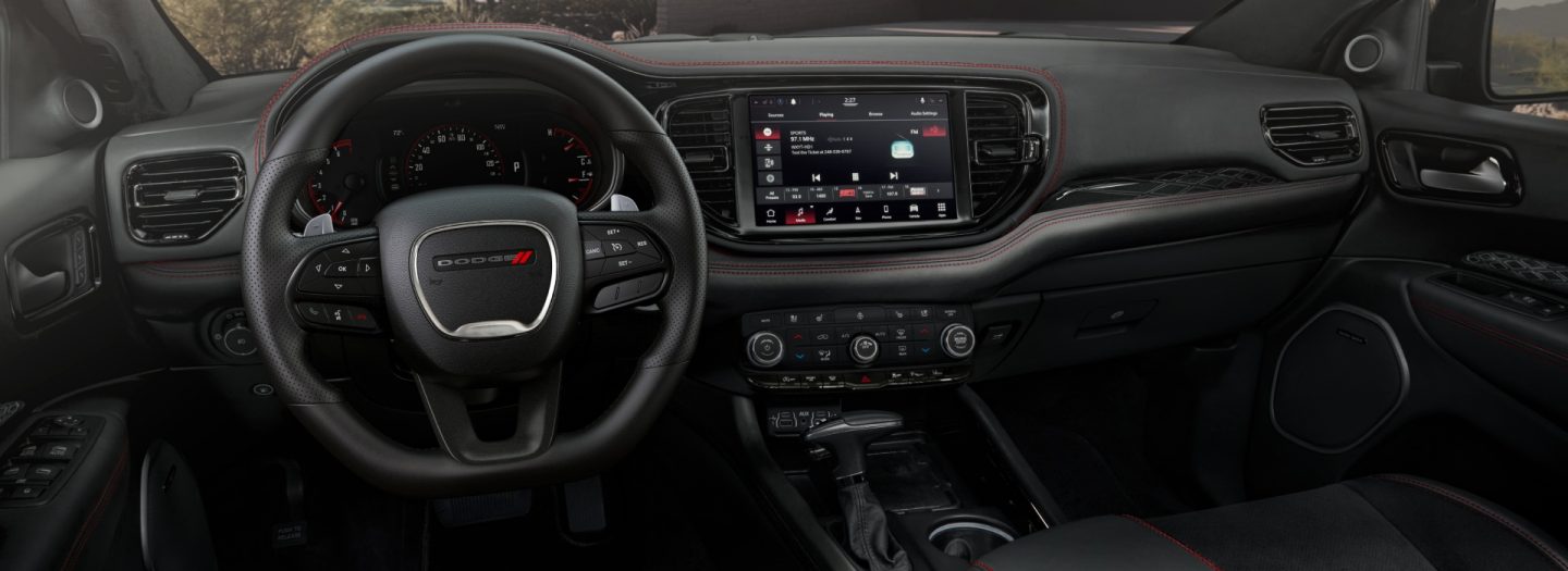 The Uconnect touchscreen in a Dodge Hornet.